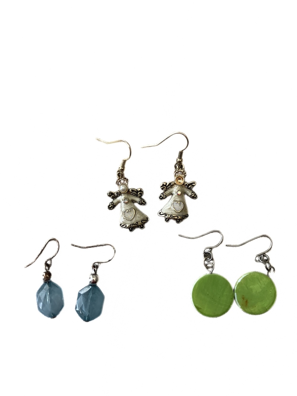 Vintage classy set of three funky earrings